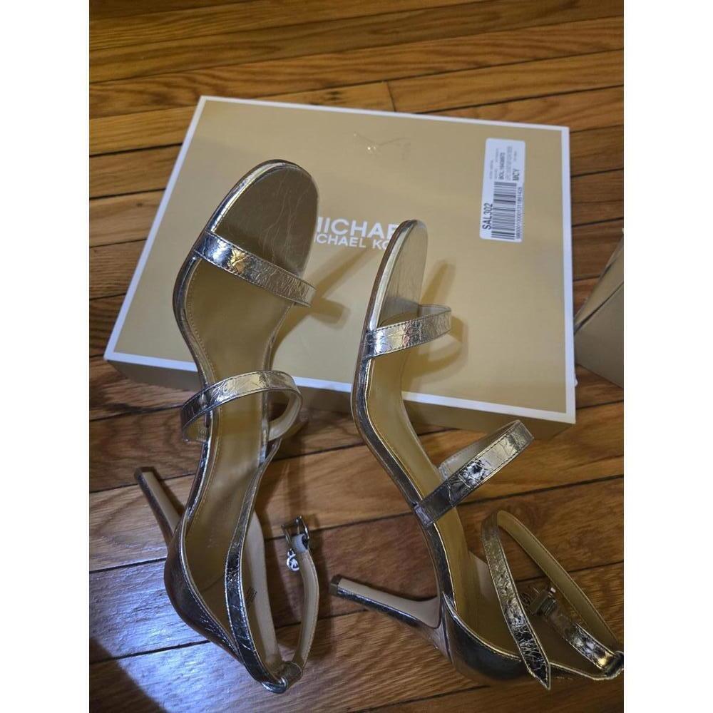 Michael Kors Women's Metallic Strappy High Heel Sandals - Picture 3 of 6